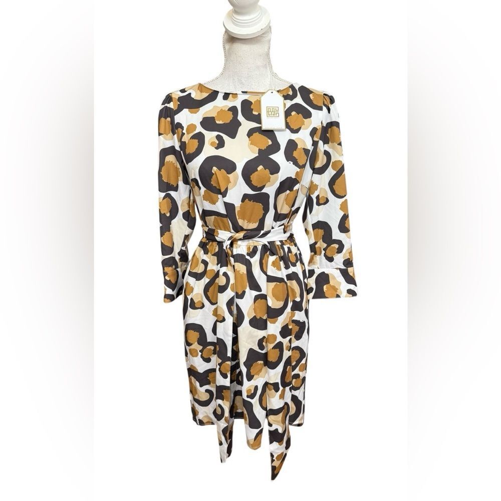 Emily McCarthy Emily Dress In Classic Spot Cheetah Size Small NWT